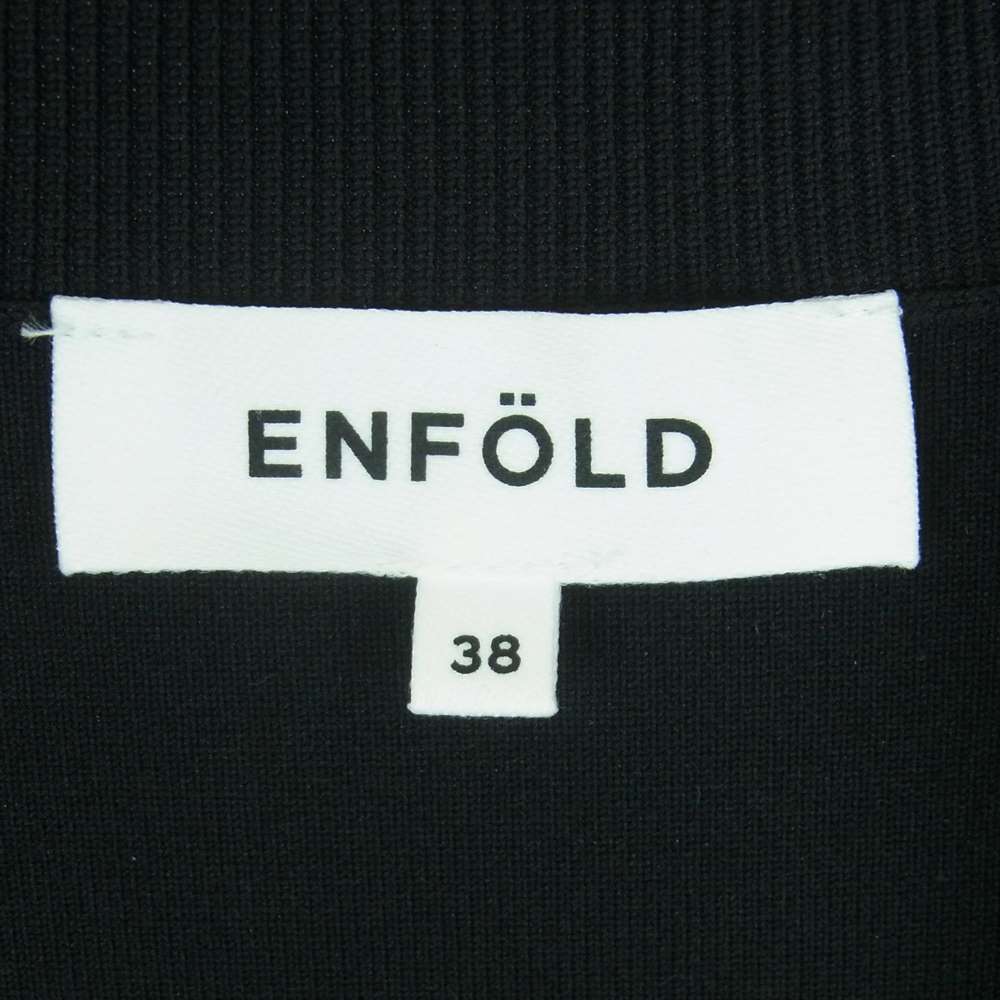 ENFOLD エンフォルド 300HS270-2160 WAVE CARDIGAN ウェーブ クロップド ロングスリーブ カーディガン ブラック系 38【美品】【中古】