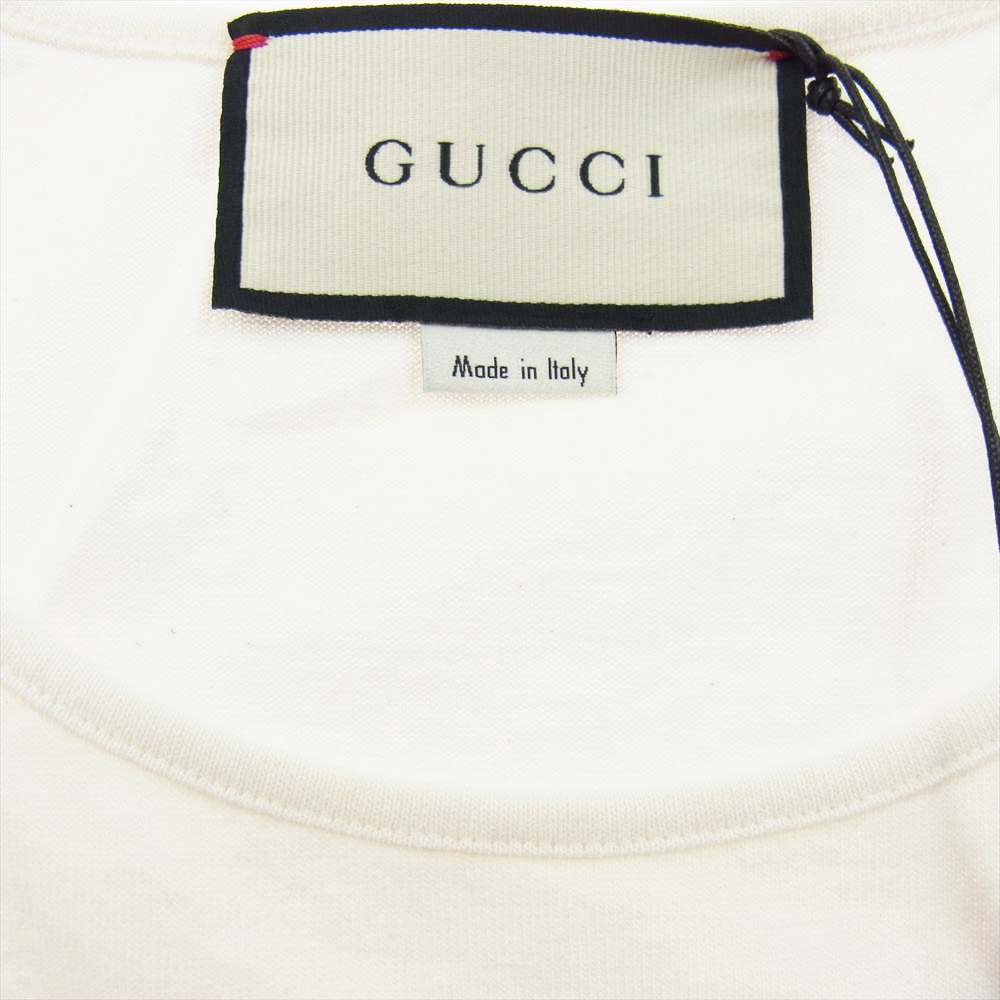 GUCCI グッチ 624776 XJCMQ Hawaii ハワイ グリッター ロゴプリント ノースリーブ  タンクトップ ホワイト系 L【美品】【中古】