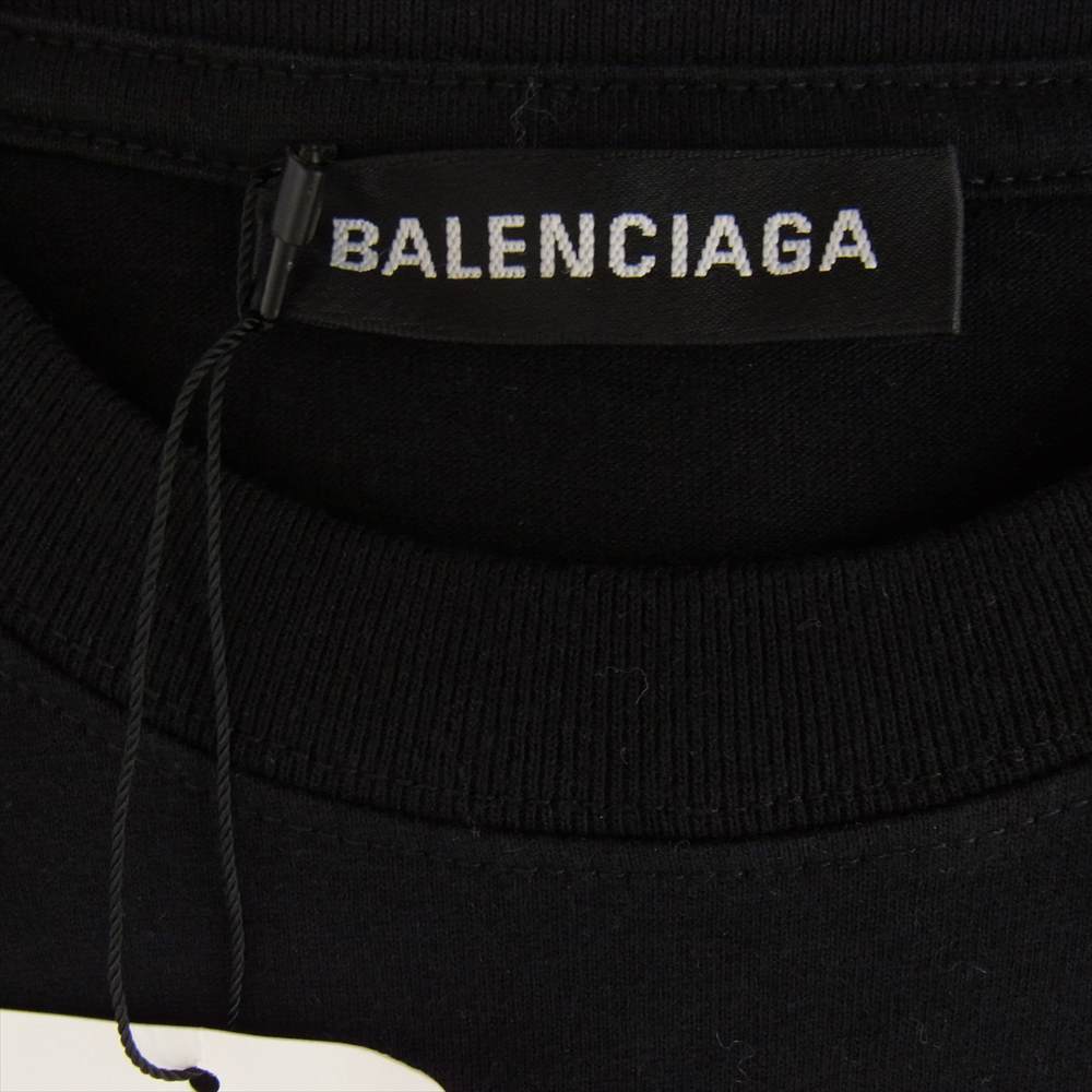 BALENCIAGA バレンシアガ 19SS 556148 TDV51 ジャパン表記タグ BB ロゴ 半袖 クルーネック Tシャツ ブラック系 S【美品】【中古】