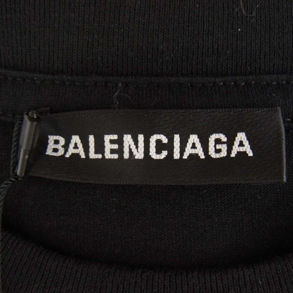 BALENCIAGA バレンシアガ 19SS 556148 TDV51 ジャパン表記タグ BB ロゴ 半袖 クルーネック Tシャツ ブラック系 S【美品】【中古】