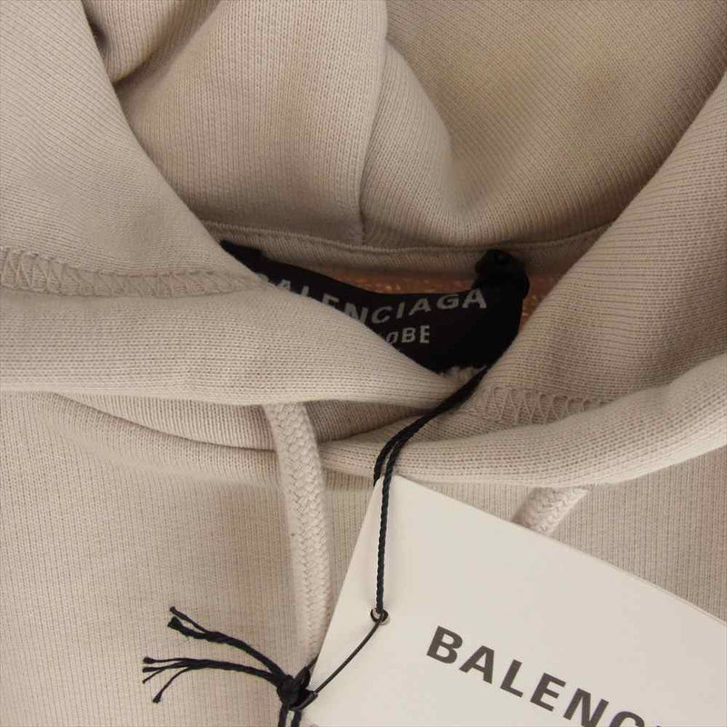 BALENCIAGA バレンシアガ 20AW 570811 TIV55 ジャパン表記タグ NEW COPYRIGHT MEDIUM FIT HOODIE コピーライト ロゴプリント プルオーバー パーカー ライトベージュ S【美品】【中古】