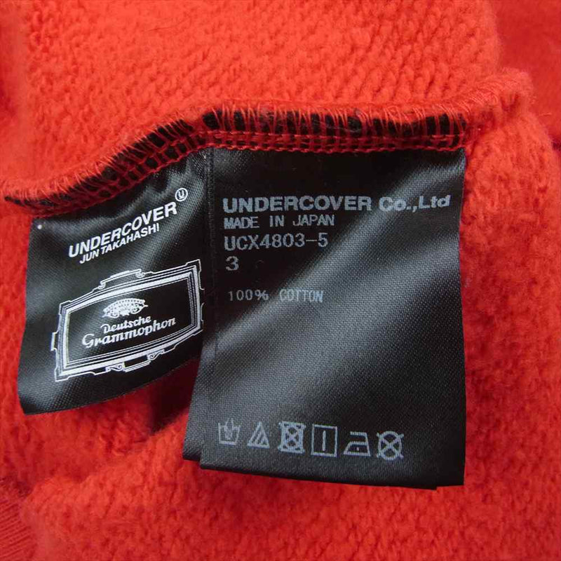 UNDERCOVER アンダーカバー 19AW UCX4803-5 Beethoven Print Sweatshirt ベートーヴェン ベートーベン プリント クルーネック スウェット レッド系 3【中古】