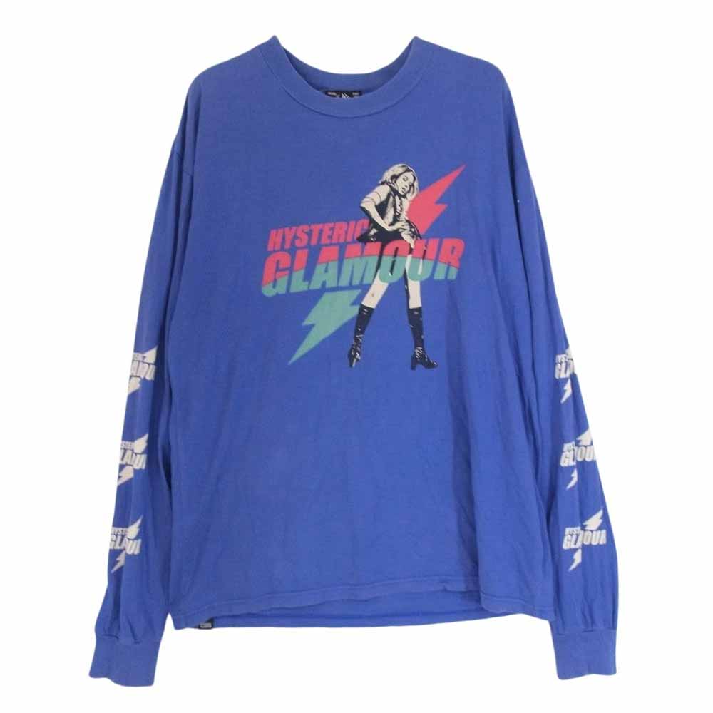 HYSTERIC GLAMOUR ヒステリックグラマー 19AW 02193CL08 ELECTRIC LADY エレクトリックレディ ガール プリント 長袖 Tシャツ ブルー系 S【中古】