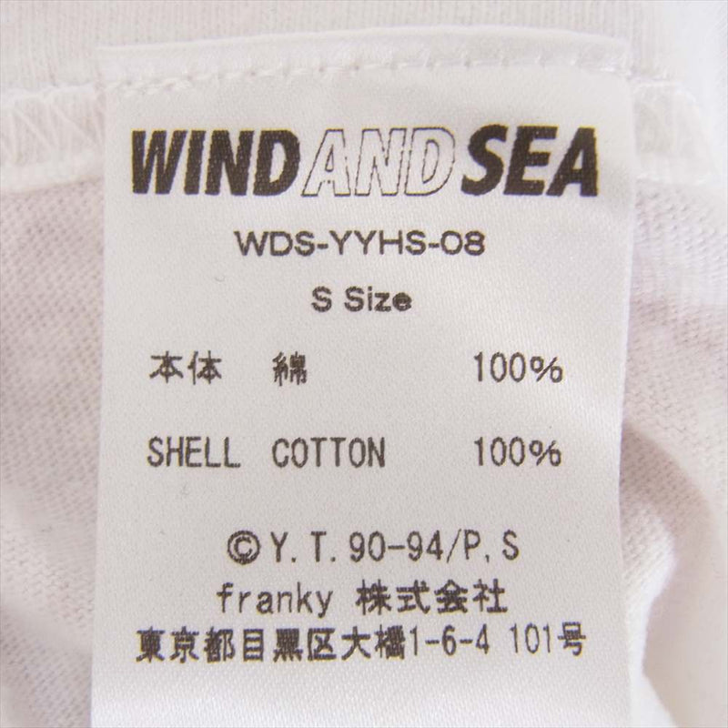 WIND AND SEA ウィンダンシー 22SS WDS-YYHS-08 × YYHS 幽遊白書 S/S TEE HIEI-KURAMA コラボ 半袖 プリント Tシャツ ホワイト系 S【新古品】【未使用】【中古】