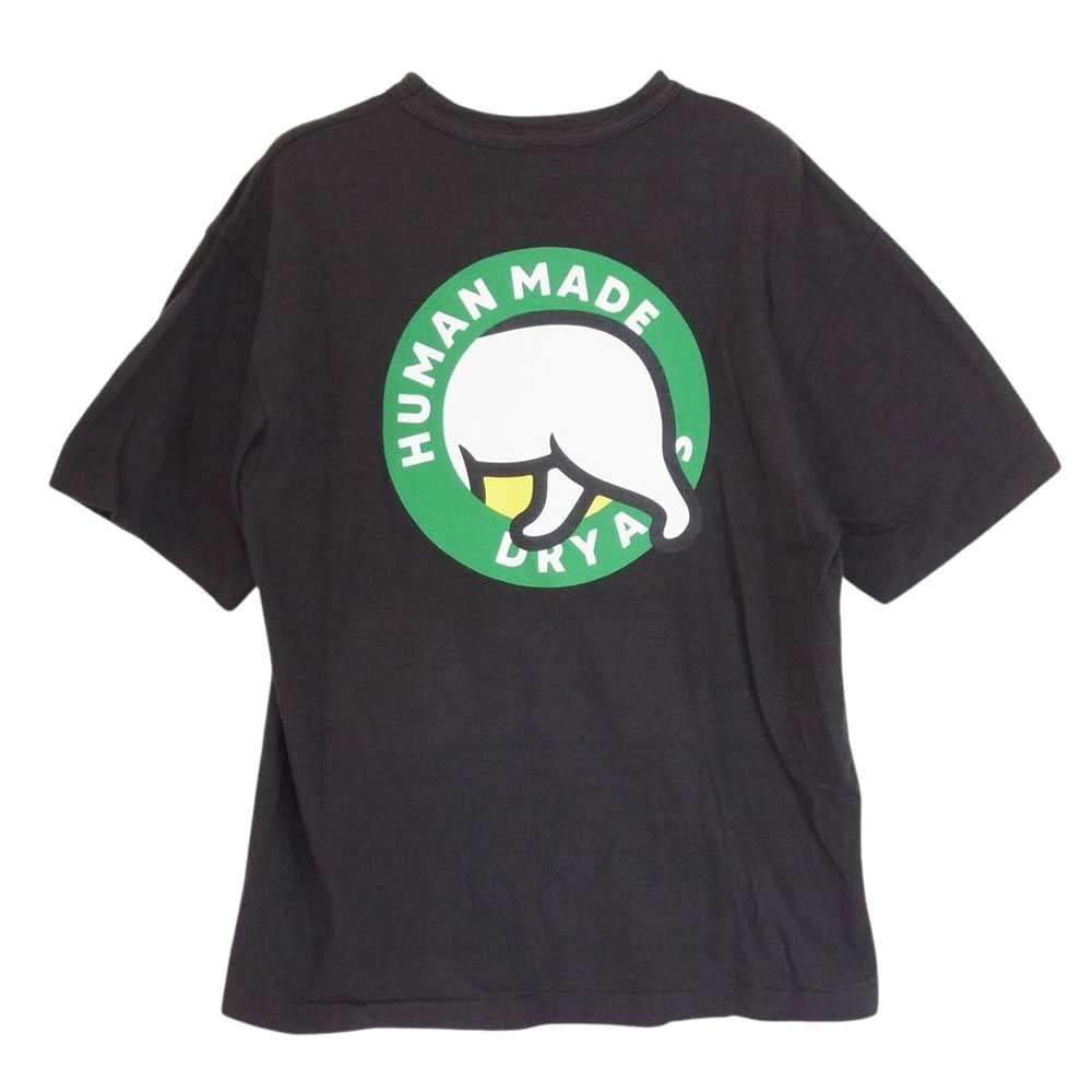 HUMAN MADE ヒューマンメイド DRY ALLS シロクマ 半袖 クルーネック バックプリント Tシャツ ブラック系 M【中古】