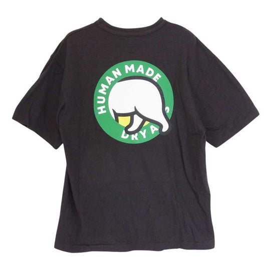 HUMAN MADE ヒューマンメイド DRY ALLS シロクマ 半袖 クルーネック バックプリント Tシャツ ブラック系 M【中古】
