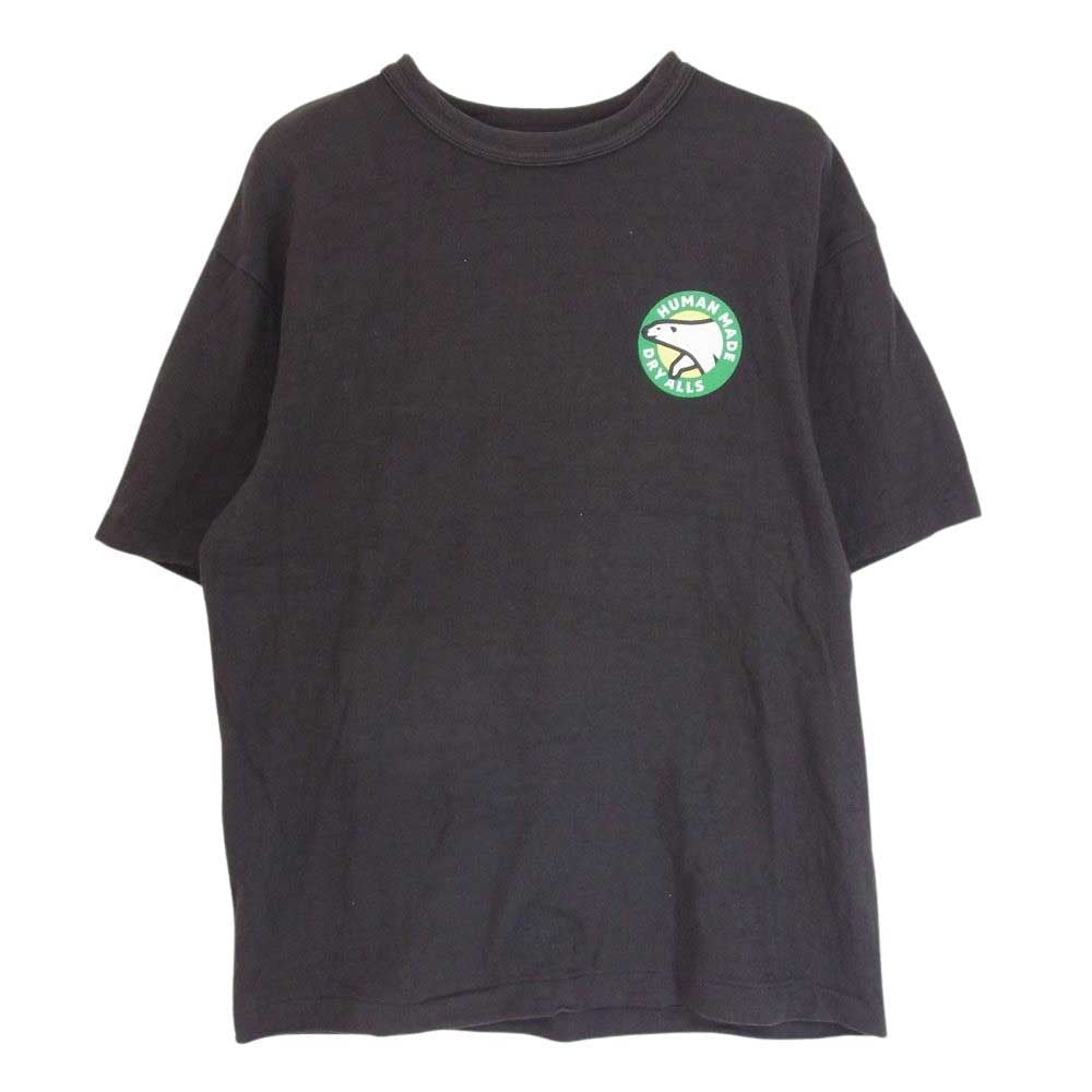 HUMAN MADE ヒューマンメイド DRY ALLS シロクマ 半袖 クルーネック バックプリント Tシャツ ブラック系 M【中古】