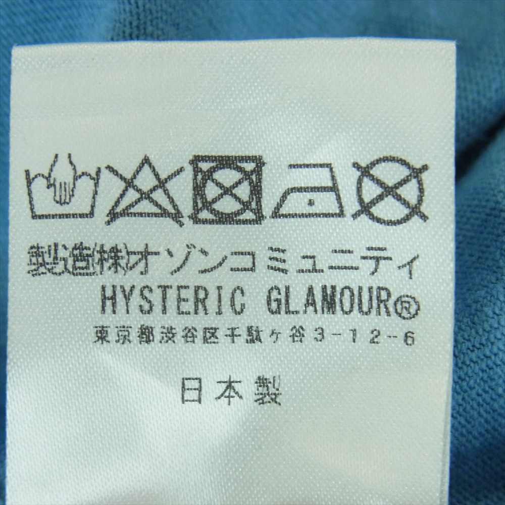 HYSTERIC GLAMOUR ヒステリックグラマー 24SS 02241CT03 2TONE DEVIL WOMAN 半袖 ロゴ プリント Tシャツ ライトブルー系 S【中古】