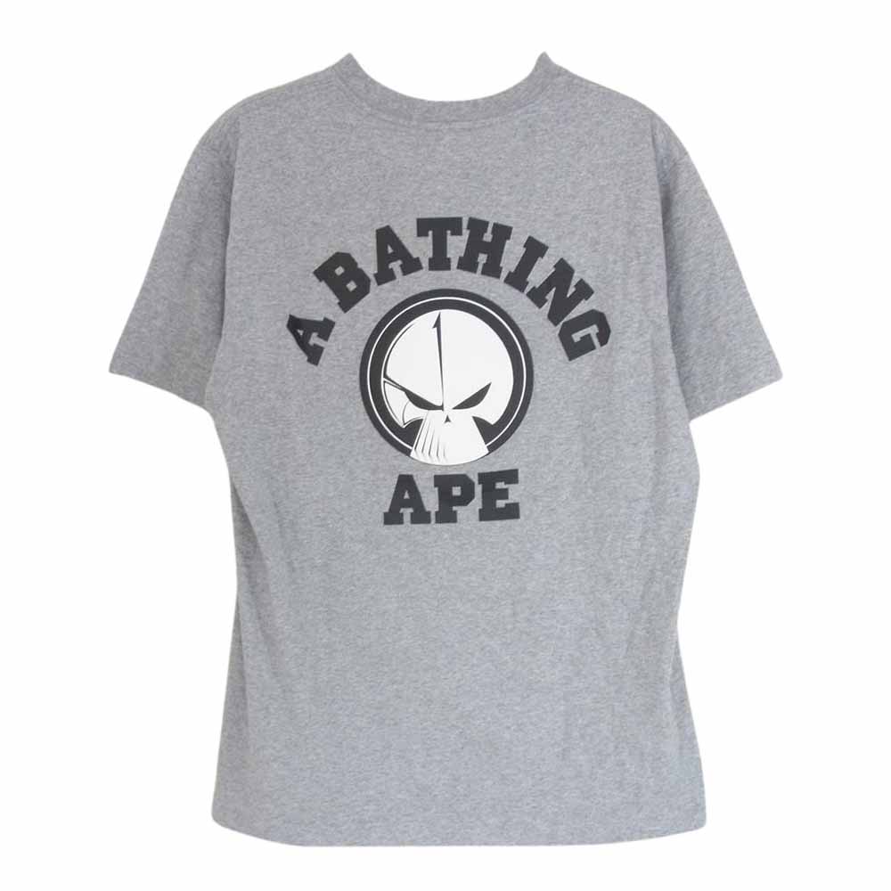 A BATHING APE アベイシングエイプ 001TEJ231901C × NEIGHBORHOOD ネイバーフッド プリント Tシャツ グレー系 S【中古】