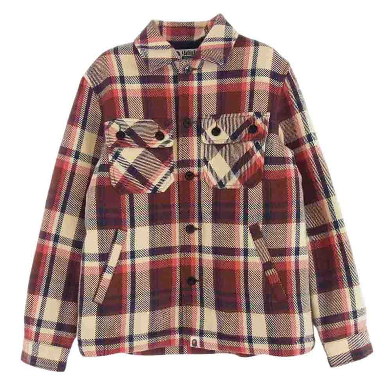 A BATHING APE アベイシングエイプ 23AW 001LJJ801010M BAPE CHECK CPO JACKET ラブジェネ チェック CPO ジャケット ブラウン系 ベージュ系 S【中古】