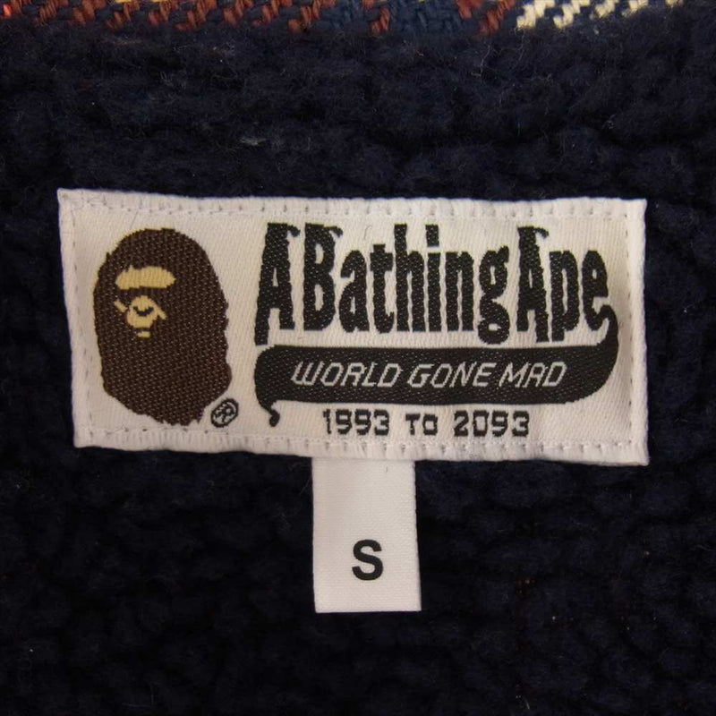 A BATHING APE アベイシングエイプ 23AW 001LJJ801010M BAPE CHECK CPO JACKET ラブジェネ チェック CPO ジャケット ブラウン系 ベージュ系 S【中古】