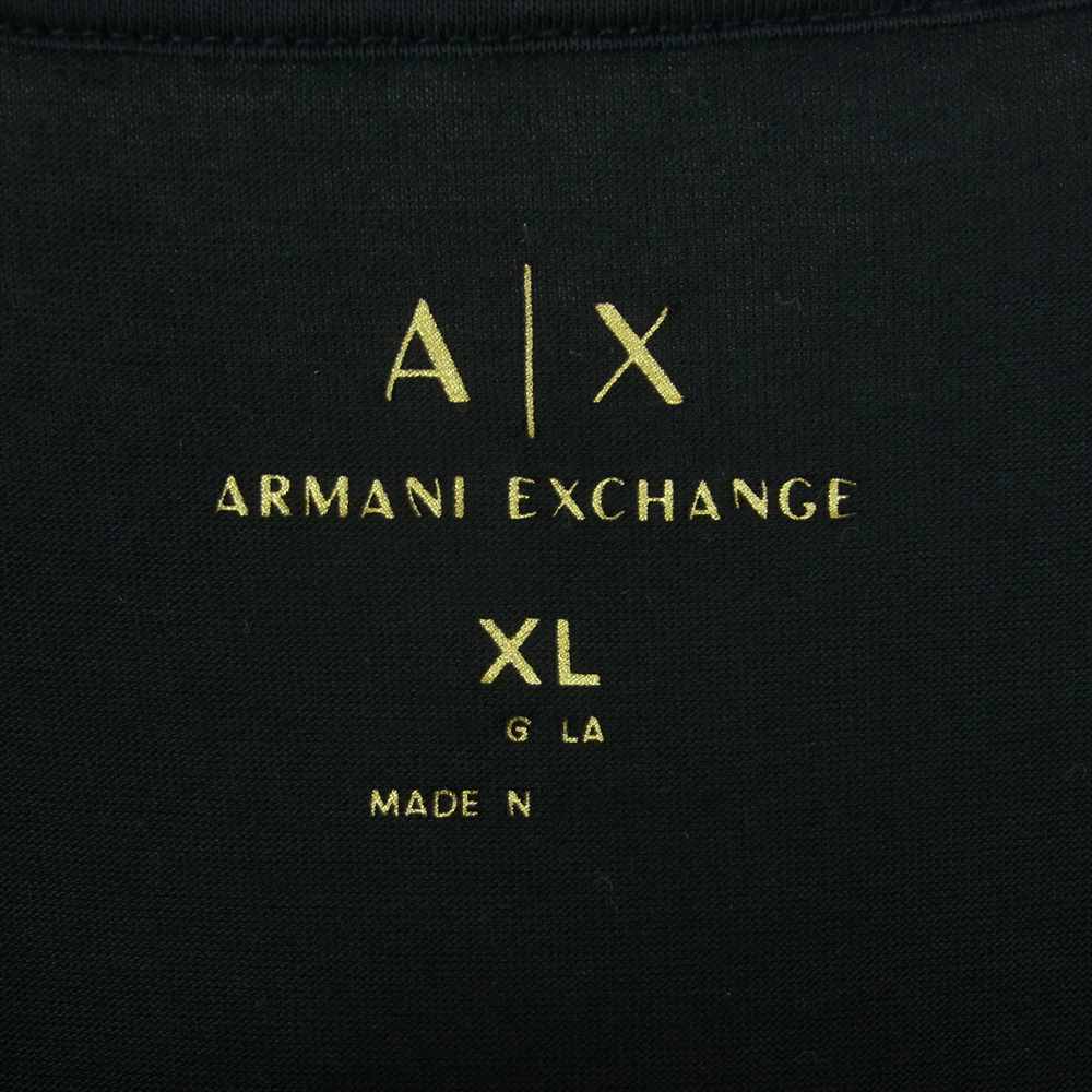 ARMANI EXCHANGE アルマーニエクスチェンジ ボックス ロゴ ロング スリーブ カットソー 長袖 Tシャツ ブラック系 XL【中古】