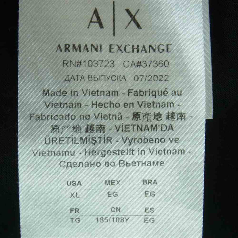 ARMANI EXCHANGE アルマーニエクスチェンジ ボックス ロゴ ロング スリーブ カットソー 長袖 Tシャツ ブラック系 XL【中古】