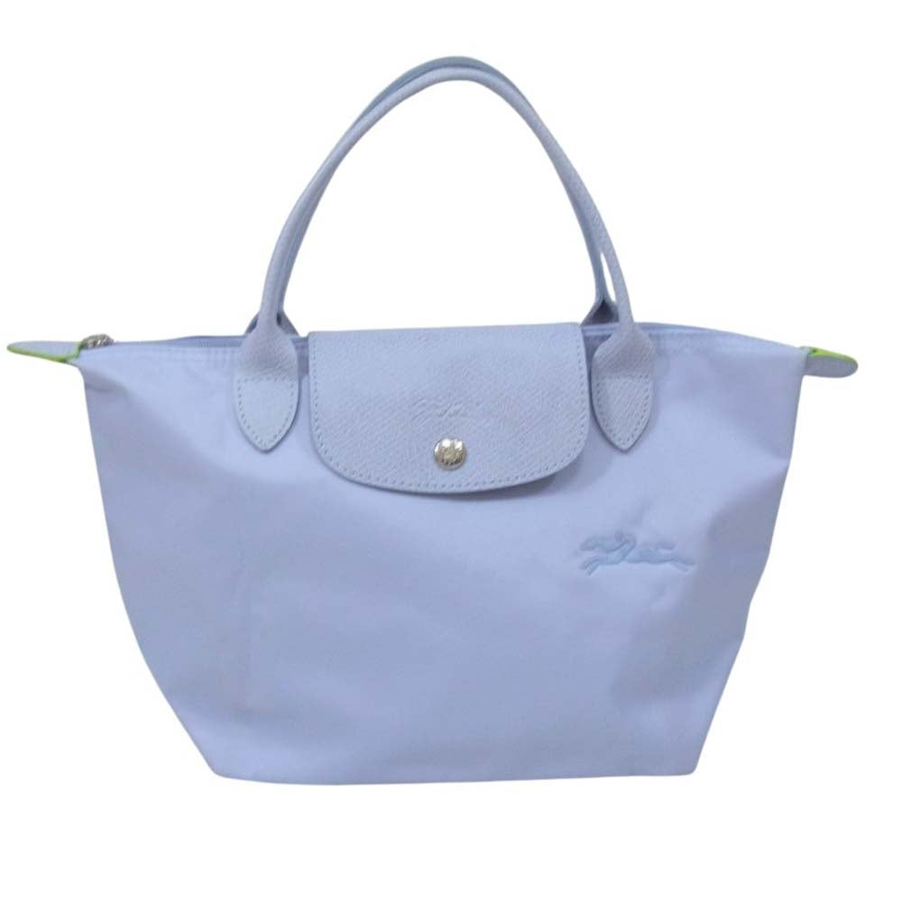 Longchamp ロンシャン LE PLIAGE ルプリアージュS 折り畳み ミルティール トート バッグ ライトブルー系【中古】