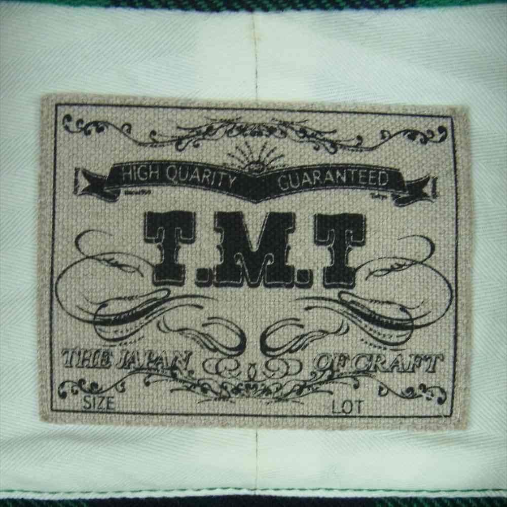 TMT ティーエムティー 18AW TSH-F1803 ウッドボタン バッファロー チェック 長袖 シャツ グリーン系 ブラック系 M【中古】