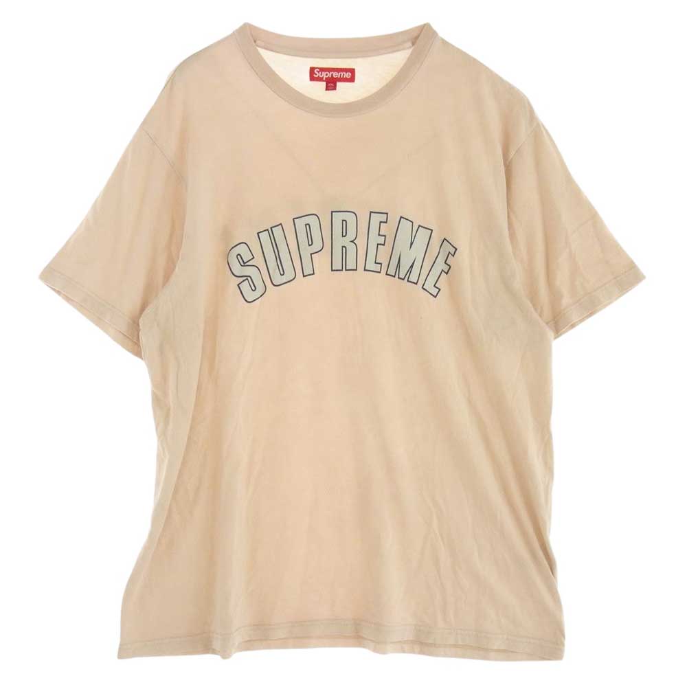 Supreme シュプリーム 24SS Cracked Arc S/S Top クラックド アーチロゴ プリント 半袖 Tシャツ ベージュ系 XXL【中古】