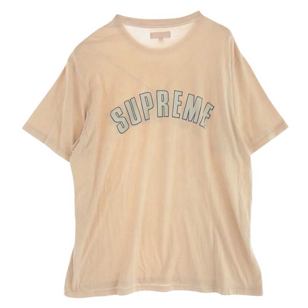 Supreme シュプリーム 24SS Cracked Arc S/S Top クラックド アーチロゴ プリント 半袖 Tシャツ ベージュ系 XXL【中古】