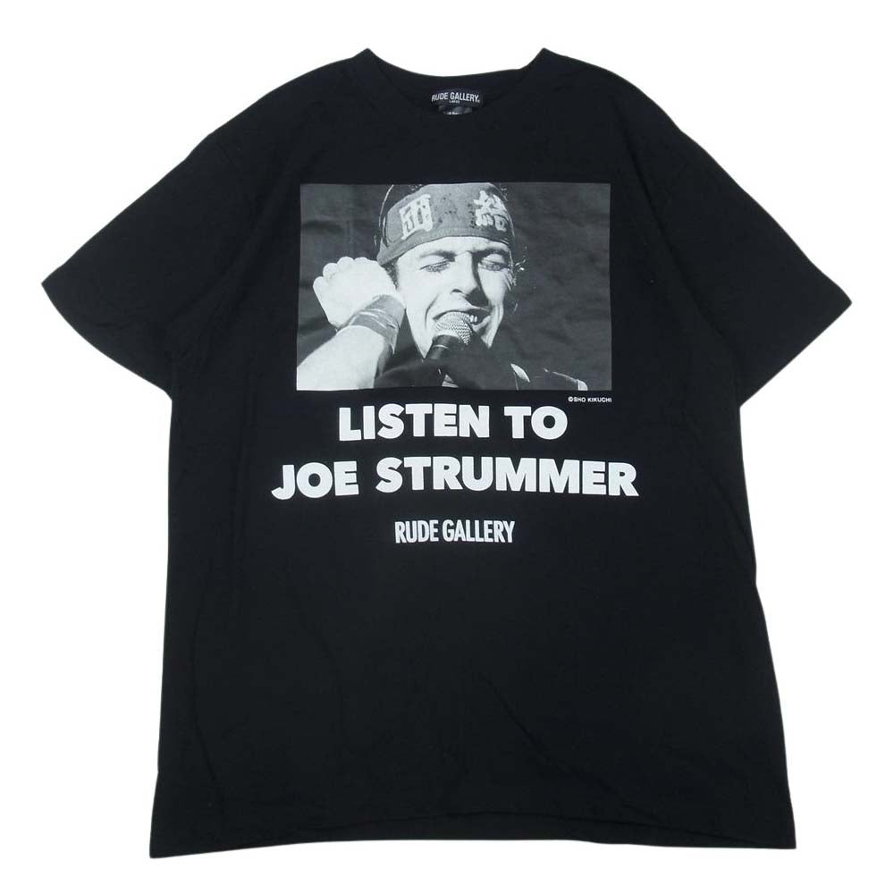 RUDE GALLERY ルードギャラリー 団結 TEE JOE STRUMMER Photography by SHO KIKUCHI フォトプリント 半袖 Tシャツ 黒 ブラック系 L【中古】