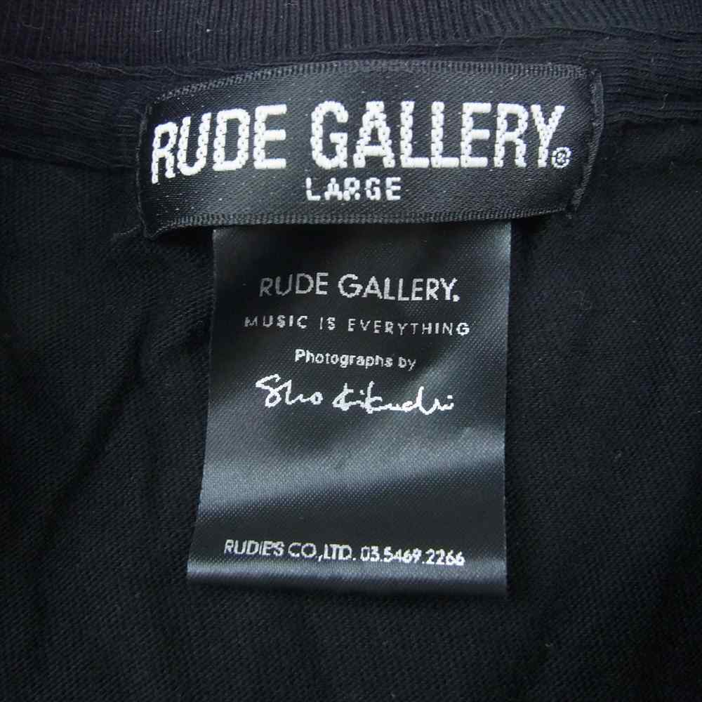 RUDE GALLERY ルードギャラリー 団結 TEE JOE STRUMMER Photography by SHO KIKUCHI フォトプリント 半袖 Tシャツ 黒 ブラック系 L【中古】