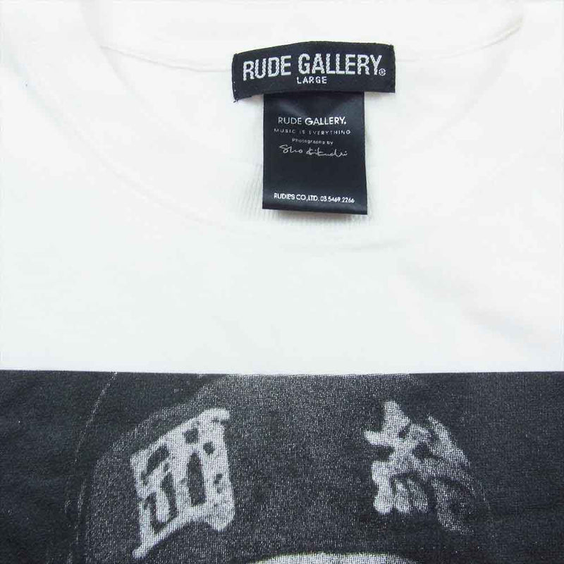 RUDE GALLERY ルードギャラリー 団結 TEE JOE STRUMMER Photography by SHO KIKUCHI フォトプリント 半袖 Tシャツ 白 ホワイト系 L【中古】