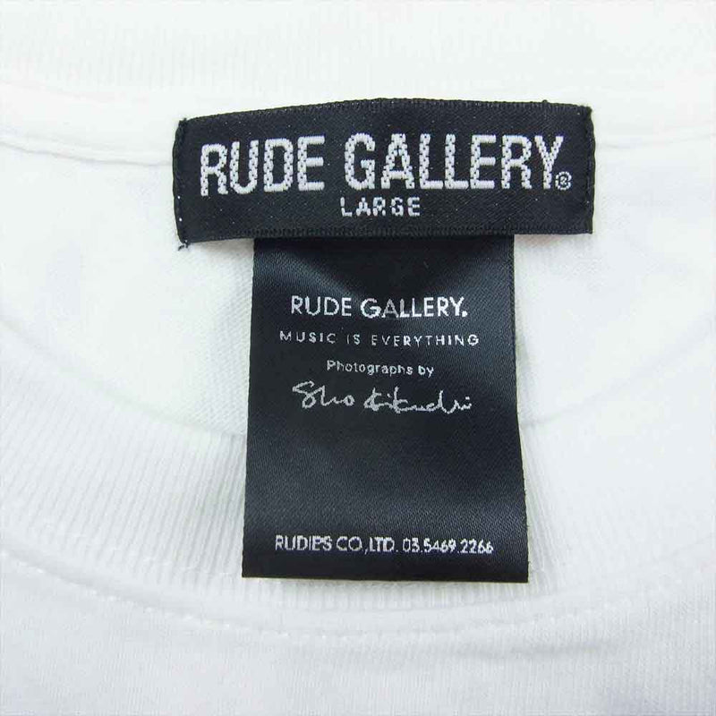 RUDE GALLERY ルードギャラリー 団結 TEE JOE STRUMMER Photography by SHO KIKUCHI フォトプリント 半袖 Tシャツ 白 ホワイト系 L【中古】