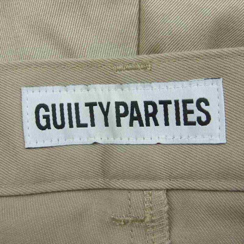 WACKO MARIA ワコマリア 24SS GUILTY PARTIES ギルティーパーティーズ DOUBLE PLEATED CHINO SHORT TROUSERS タック コットン チノ ショーツ ハーフパンツ ベージュ系 M【美品】【中古】