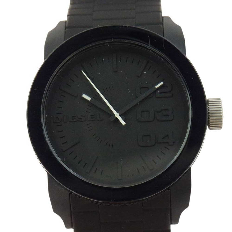 DIESEL ディーゼル DZ-1437 Franchise Unisex Silicone Watch フランチャイズ シリコン ウォッチ 腕時計 ブラック系【中古】