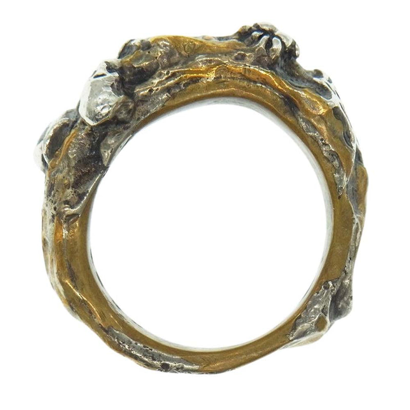 ルート 18K silver925 Royal ring ブラス オーダー ロイヤル スカル リング ゴールド系 24号【中古】