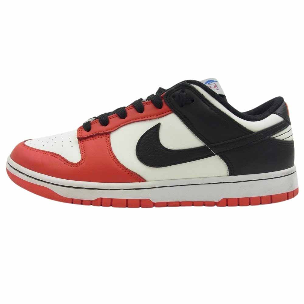 NIKE ナイキ DD3363-100 × NBA Dunk Low EMB 75th Anniversary Chicago Bulls ダンク ロー アニバーサリー シカゴ ブルズ スニーカー ホワイト系 ブラック系 レッド系 28cm【中古】