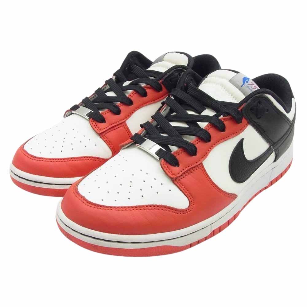 NIKE ナイキ DD3363-100 × NBA Dunk Low EMB 75th Anniversary Chicago Bulls ダンク ロー アニバーサリー シカゴ ブルズ スニーカー ホワイト系 ブラック系 レッド系 28cm【中古】