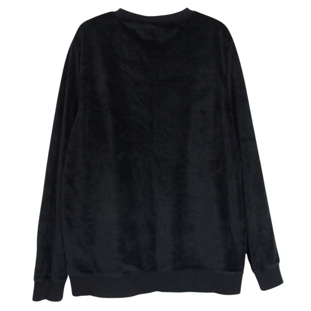 STUSSY ステューシー 114887-001 ベロア ロゴ入り スウェット トレーナー ブラック系 S【中古】