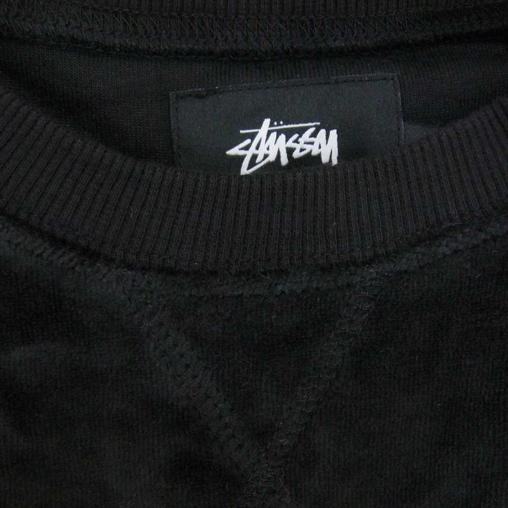 STUSSY ステューシー 114887-001 ベロア ロゴ入り スウェット トレーナー ブラック系 S【中古】