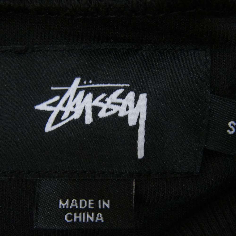 STUSSY ステューシー 114887-001 ベロア ロゴ入り スウェット トレーナー ブラック系 S【中古】