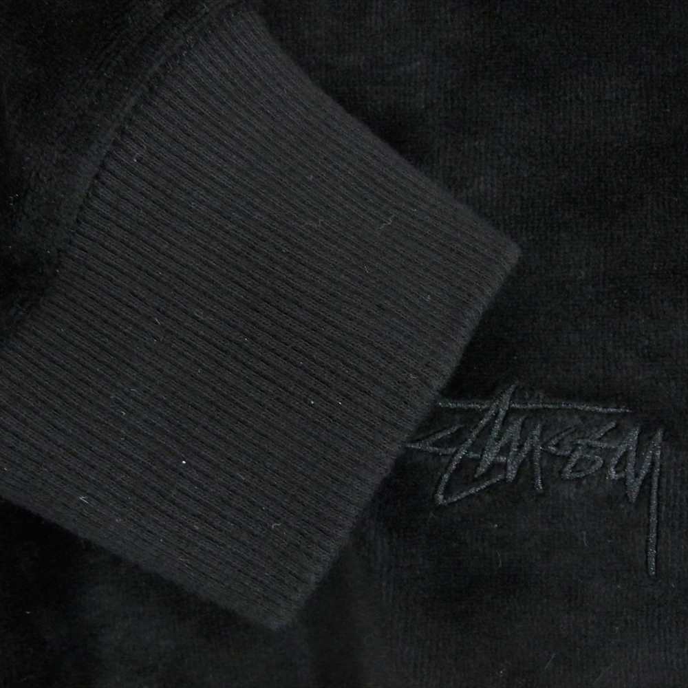 STUSSY ステューシー 114887-001 ベロア ロゴ入り スウェット トレーナー ブラック系 S【中古】