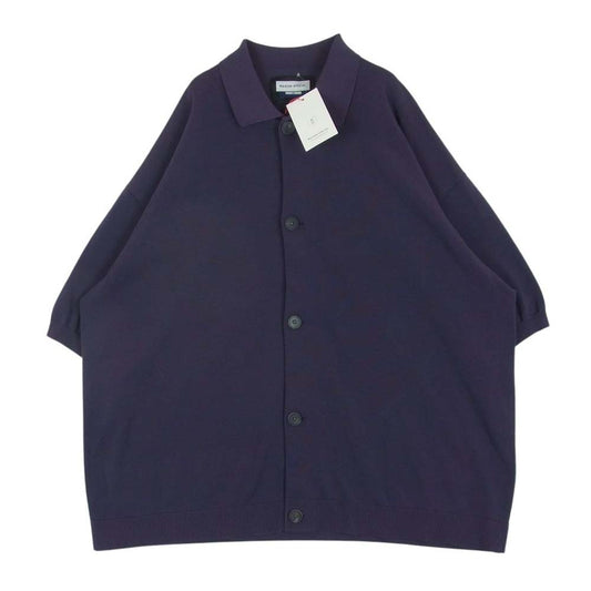 メゾンスペシャル 11242361205 Prime-Over Short Sleeve Knit Shirt プライムオーバー ショートスリーブ 半袖 ニット ポロシャツ パープル系 2【中古】