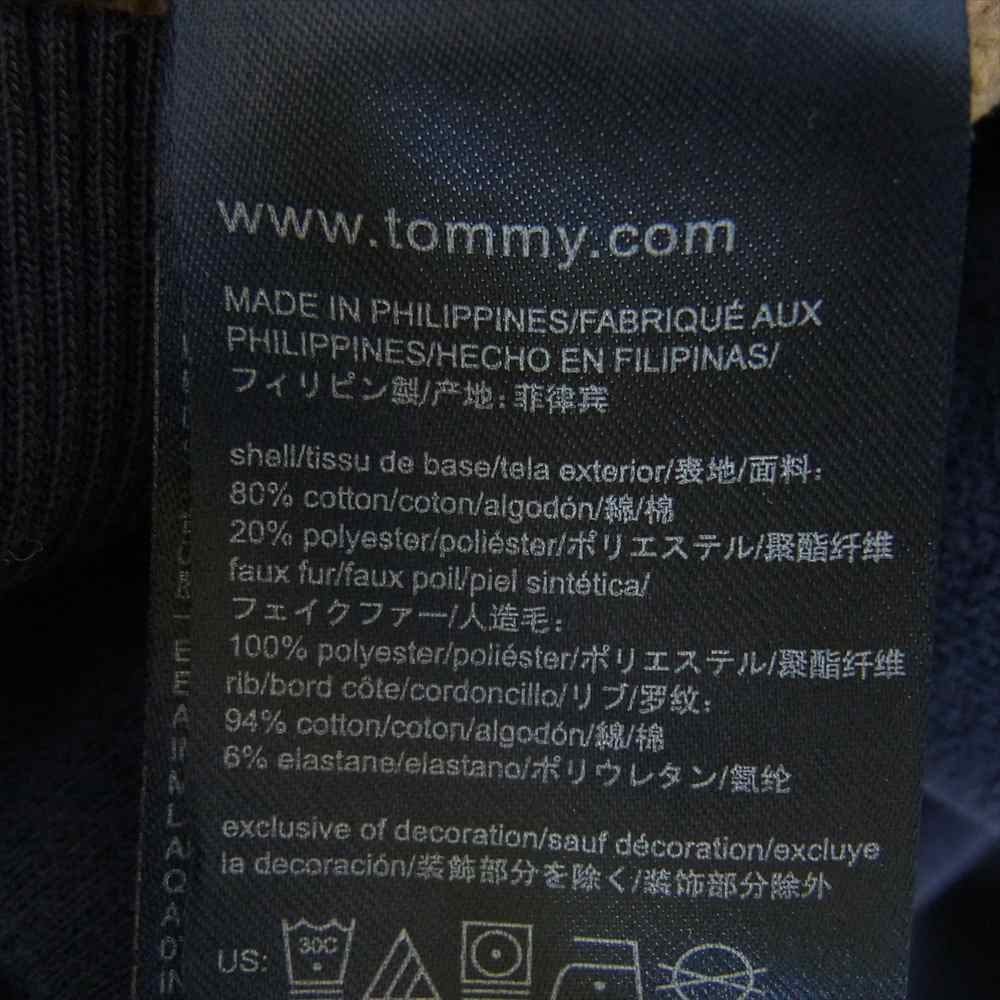 TOMMY HILFIGER トミーヒルフィガー 裏地ボア ロゴ フルジップ パーカー ネイビー系 M【中古】