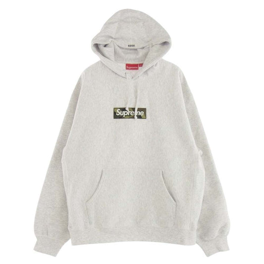 Supreme シュプリーム 23AW Box Logo Hooded Sweatshirt  カモフラ 刺繍 ボックスロゴ フーデッドスウェットシャツ プルオーバーパーカー グレー系 XL【新古品】【未使用】【中古】