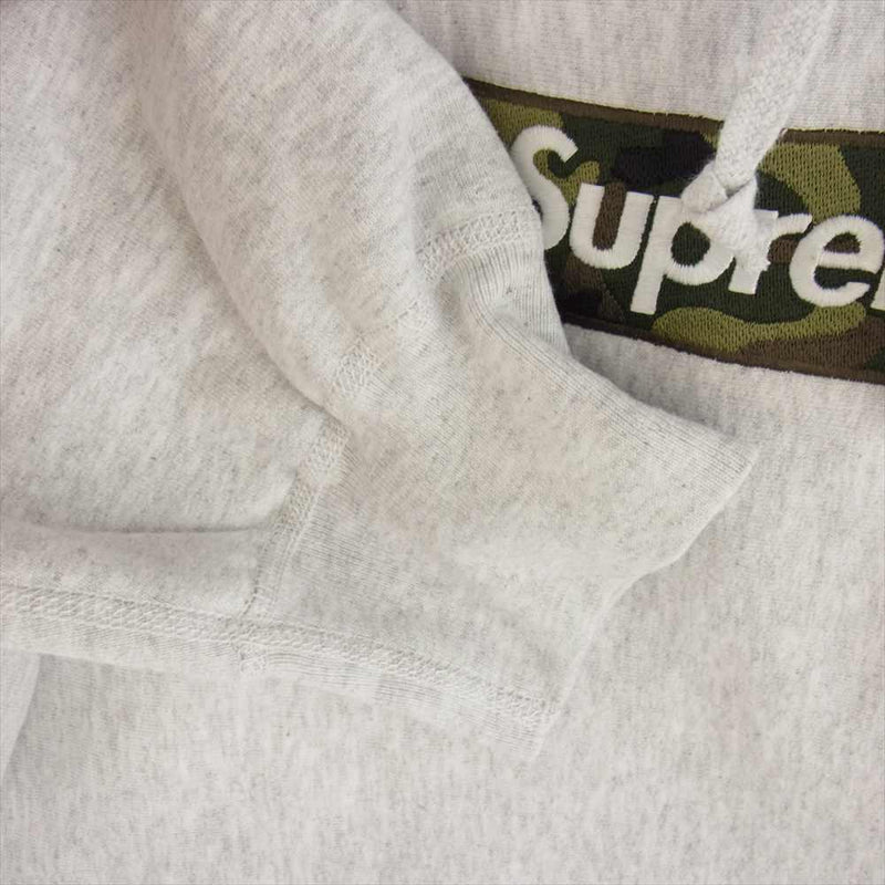 Supreme シュプリーム 23AW Box Logo Hooded Sweatshirt  カモフラ 刺繍 ボックスロゴ フーデッドスウェットシャツ プルオーバーパーカー グレー系 XL【新古品】【未使用】【中古】