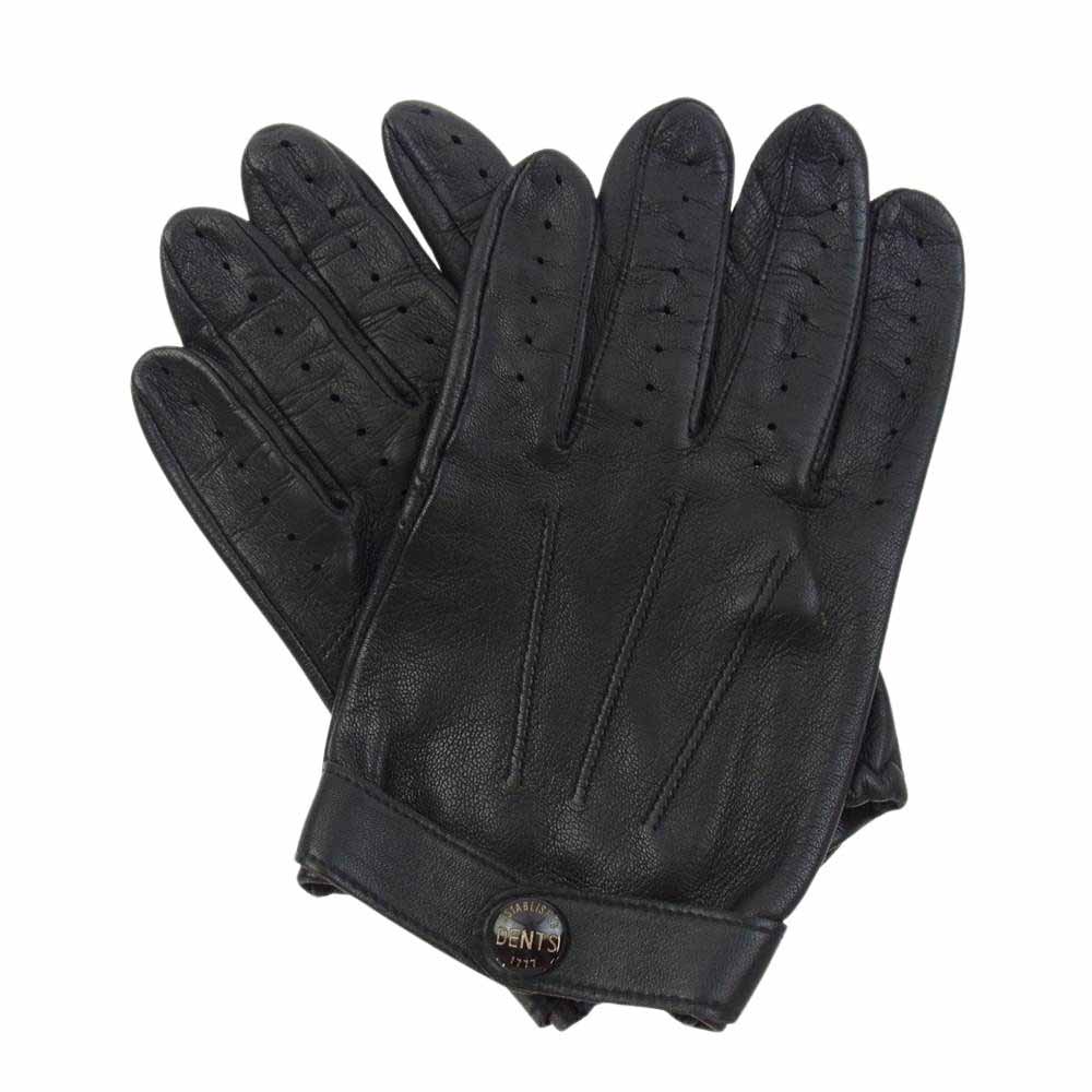 デンツ レザー パンチング グローブ 手袋 ブラック系【中古】