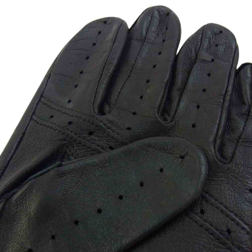 デンツ レザー パンチング グローブ 手袋 ブラック系【中古】