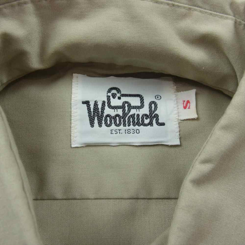 WOOLRICH ウールリッチ 70s~80s 白タグ 半袖 ワーク シャツ ベージュ系 S【中古】