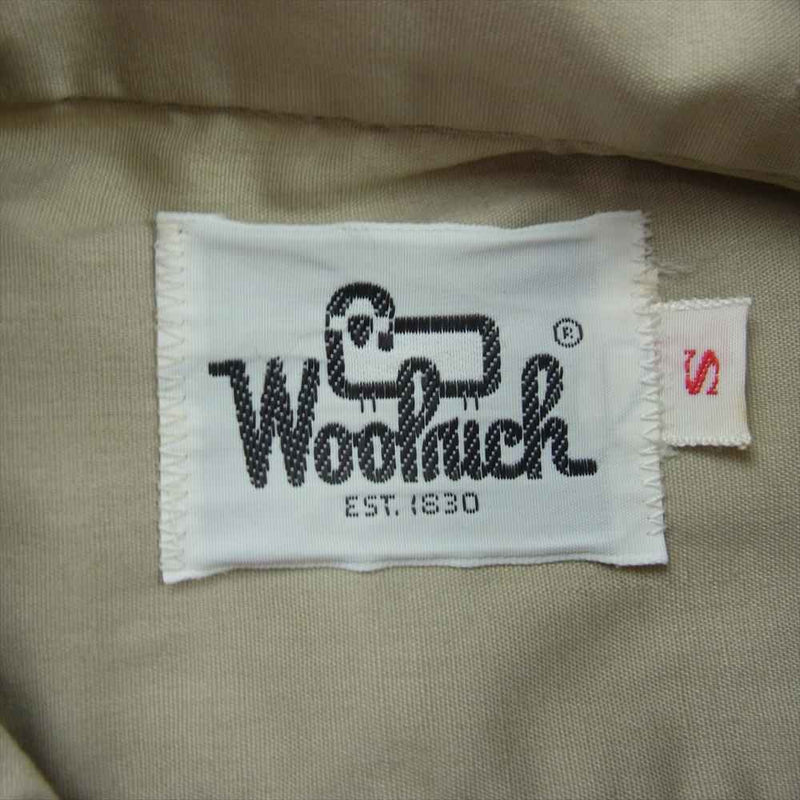 WOOLRICH ウールリッチ 70s~80s 白タグ 半袖 ワーク シャツ ベージュ系 S【中古】