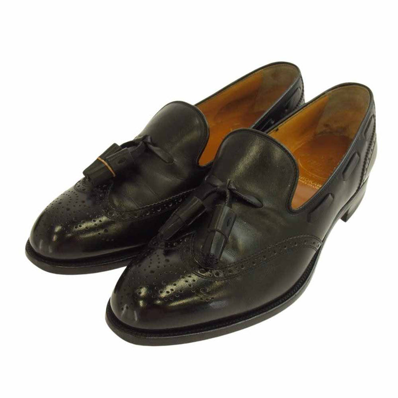 SCOTCH GRAIN スコッチグレイン Wingtip Tasseled Loafer ウィングチップ タッセル ローファー ブラック系 26EE【中古】