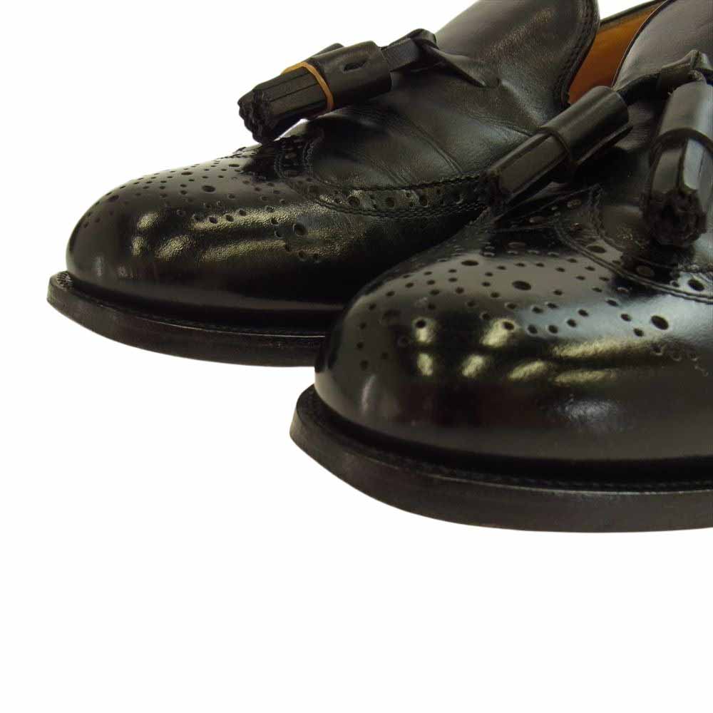 SCOTCH GRAIN スコッチグレイン Wingtip Tasseled Loafer ウィングチップ タッセル ローファー ブラック系 26EE【中古】