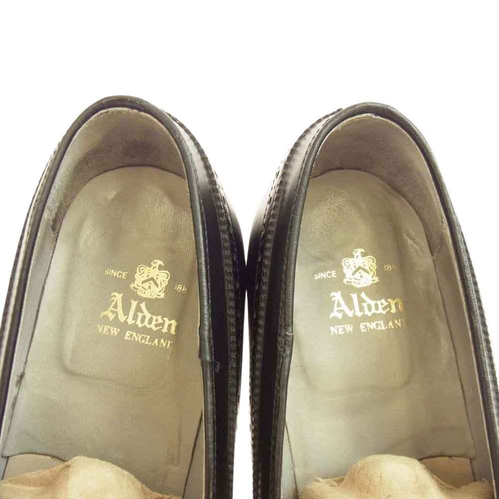 ALDEN オールデン 551 ロングウィングチップ タッセル ローファー シューズ ブラック系 9【中古】