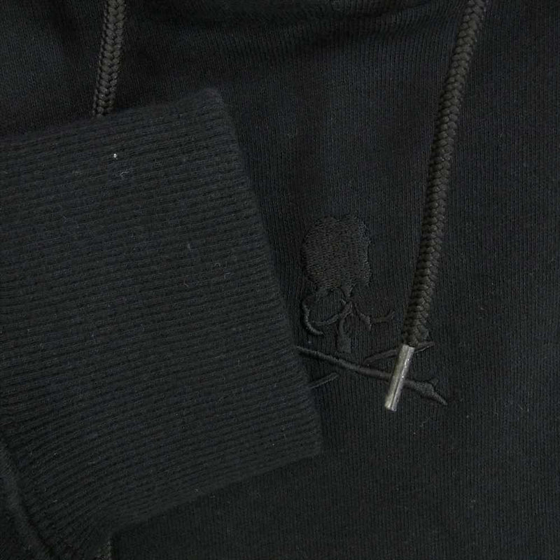 mastermind JAPAN マスターマインドジャパン × NEW ERA BLACK ニューエラ HOODIE スカル 刺繍 プルオーバー パーカー ブラック系 M【中古】