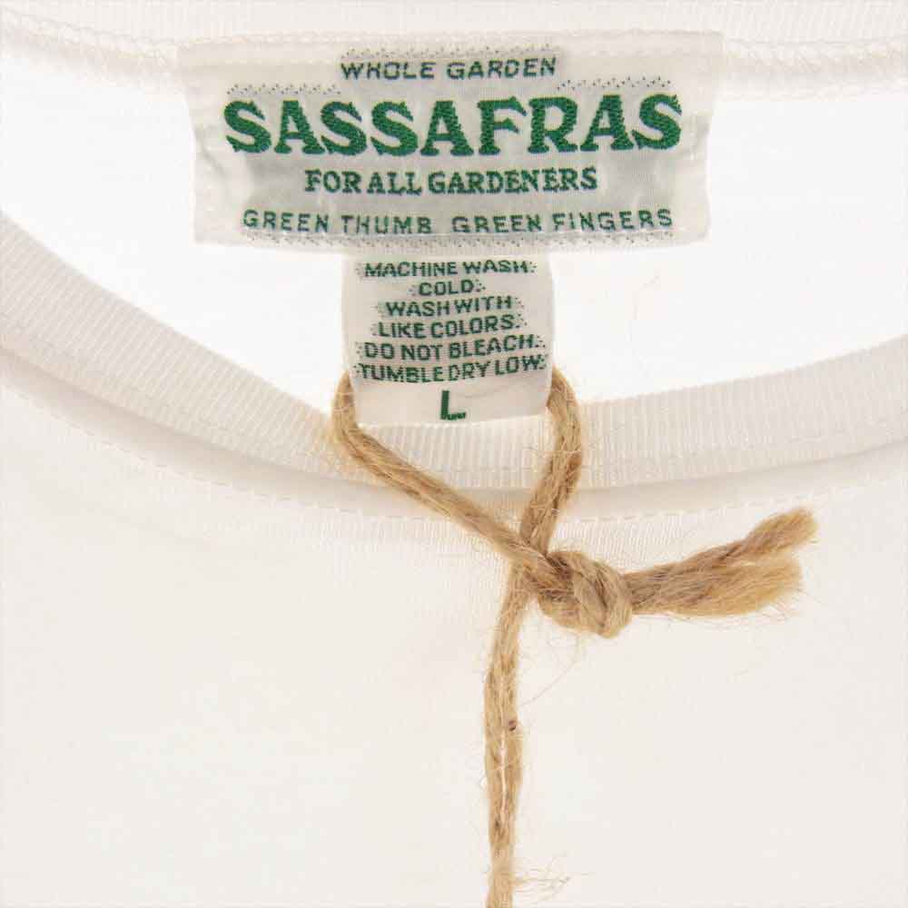 SASAFRAS ササフラス Legal or Illegal T リーガル オア イリーガル ロゴ 長袖 Tシャツ ホワイト ホワイト系 L【新古品】【未使用】【中古】