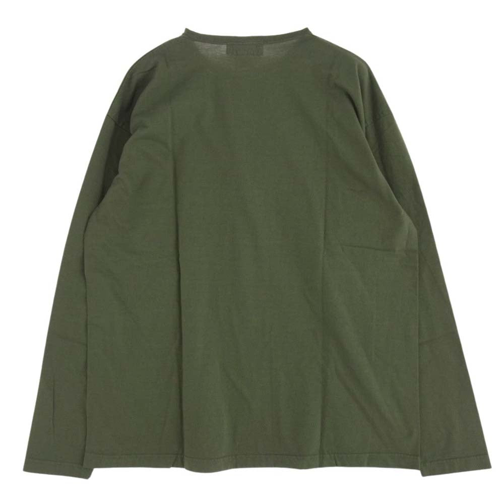 SASAFRAS ササフラス Legal or Illegal T リーガル オア イリーガル ロゴ 長袖 Tシャツ カーキ系 L【新古品】【未使用】【中古】