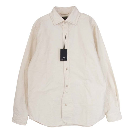 Nigel Cabourn ナイジェルケーボン BRITISH OFFICERS SHIRT ブリティッシュ オフィサーズ 長袖 シャツ オフホワイト系 50【極上美品】【中古】