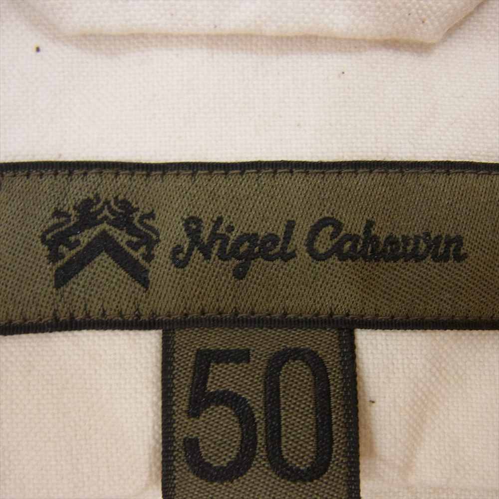 Nigel Cabourn ナイジェルケーボン BRITISH OFFICERS SHIRT ブリティッシュ オフィサーズ 長袖 シャツ オフホワイト系 50【極上美品】【中古】